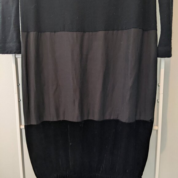 Rare Sonia Rykiel Tri-fabric Black Dress (Wool, Velvet) Size S - Picture 6 of 6